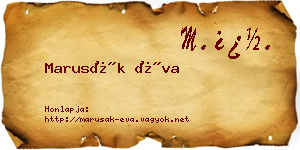 Marusák Éva névjegykártya